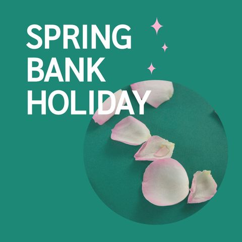 spring bank holiday celebration with rose petals on green - Download Free Stock Templates Pikwizard.com