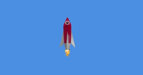 Red Rocket Launching Against Blue Sky Background - Download Free Stock Images Pikwizard.com