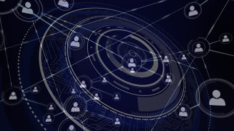 Network and Data Processing Concept on Black Background