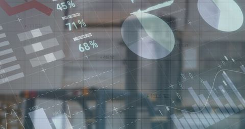 Financial Graphs Overlaid on Warehouse Background: Economy and Trade Concept - Download Free Stock Images Pikwizard.com