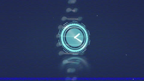 Futuristic Digital Clock Overlay with DNA Strand