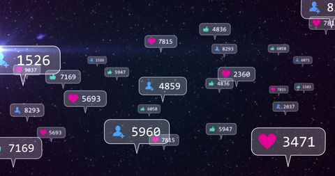 Digital Interaction Icons Floating in Cosmic Space - Download Free Stock Images Pikwizard.com