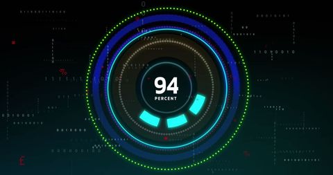 Digital Progress Circle with Data Overlays on Dark Background - Download Free Stock Images Pikwizard.com