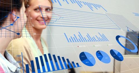 Business Analytics Visualization with Female Professionals - Download Free Stock Images Pikwizard.com