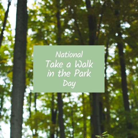 national take a walk in the park day concept with lush forest - Download Free Stock Templates Pikwizard.com