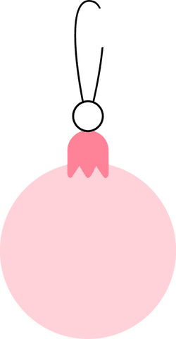 Elegant pink christmas bauble hanging on transparent background