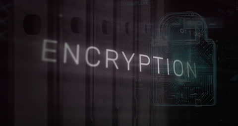 Digital Encryption and Security Concept with Data Servers