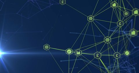 Digital Network Connections with Symbolic Interfaces - Download Free Stock Images Pikwizard.com