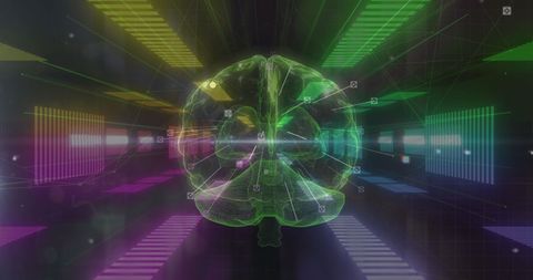 digital brain hologram surrounded by futuristic data streams - Download Free Stock Images Pikwizard.com