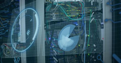 Advanced Server Room with Data Processing Visualization - Download Free Stock Images Pikwizard.com