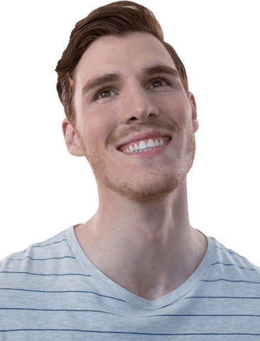 Portrait of Transparent Man Smiling, Looking Upwards - Download Free Stock Videos Pikwizard.com