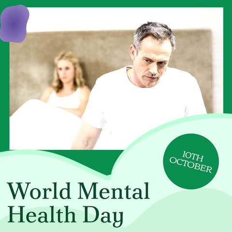 caucasian man contemplating on world mental health day - Download Free Stock Templates Pikwizard.com