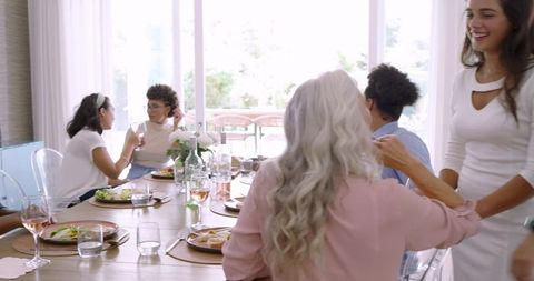 Elegant Wedding Reception with Guests Socializing