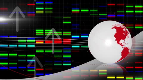 Digital Globe with DNA Sequences Representing Global Data Flow