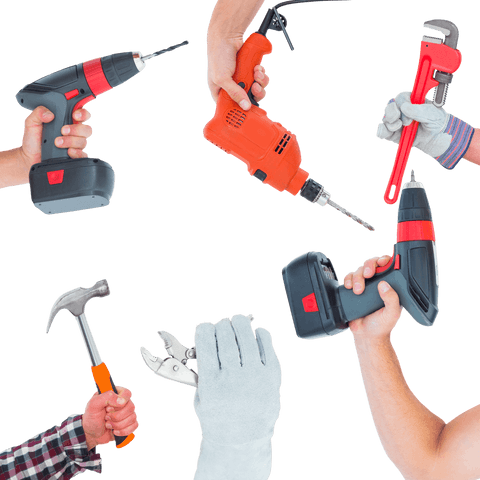 Hands Holding Tools on Transparent Background for DIY Projects - Download Free Stock Videos Pikwizard.com