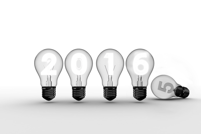 Transparent Lightbulbs Forming Year 2016 New Year Concept - Download Free Stock Videos Pikwizard.com