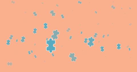 Falling Puzzle Pieces on Orange Background - Download Free Stock Images Pikwizard.com