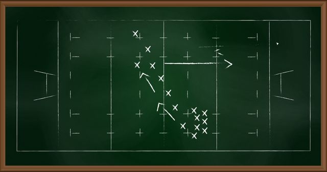 Strategic Sports Game Plan on Chalkboard Field - Download Free Stock Images Pikwizard.com