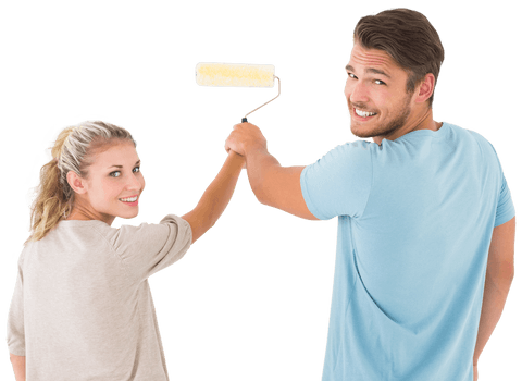 Transparent Couple Joyfully Painting Dance Date Home - Download Free Stock Videos Pikwizard.com