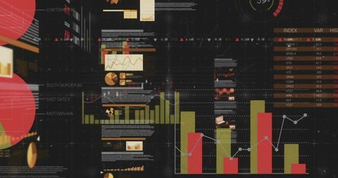 Complex Digital Dashboard Interface Displaying Financial Data and Growth Analytics - Download Free Stock Images Pikwizard.com
