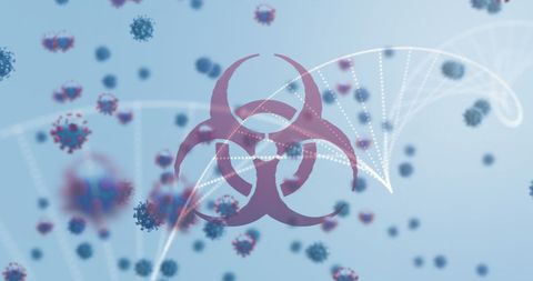 Biohazard Symbol with DNA and Viruses Illustrating Pandemic Concerns - Download Free Stock Images Pikwizard.com
