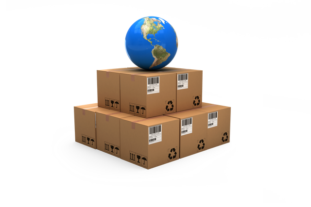 Transparent Globe on Cardboard Boxes Symbolizing Global Shipping - Download Free Stock Videos Pikwizard.com