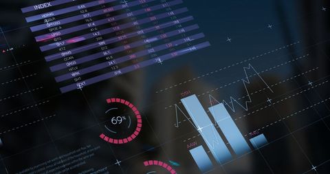 Digital Data Interface Overlay on Landscape Background - Download Free Stock Images Pikwizard.com