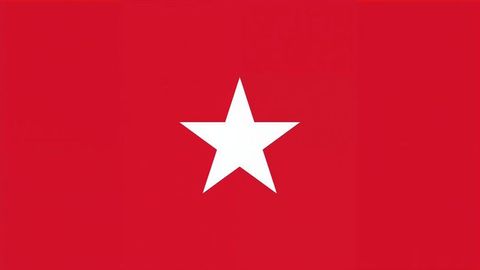 Graphic White Star Symbol on Bold Red Background