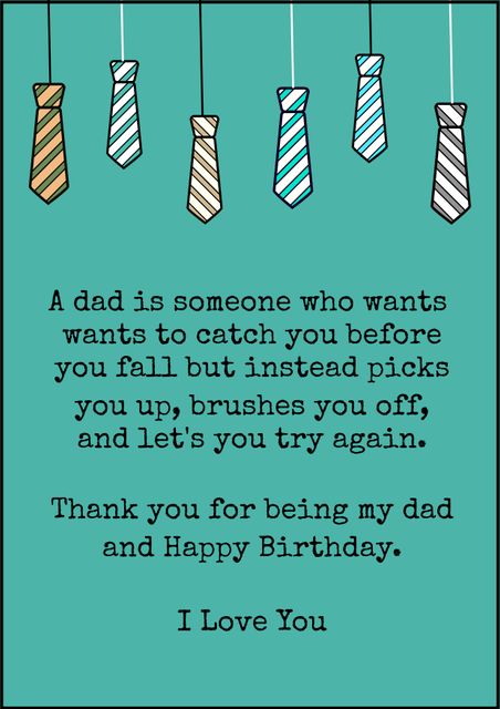 Happy Birthday Dad Greeting with Ties Hanging on Green Background - Download Free Stock Templates Pikwizard.com