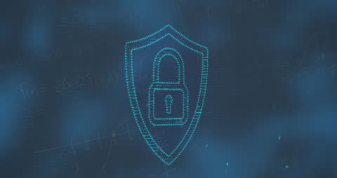 Digital Security Lock with Mathematical Formulas Background