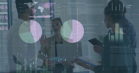 business team analyzing financial data in modern office workspace - Download Free Stock Images Pikwizard.com