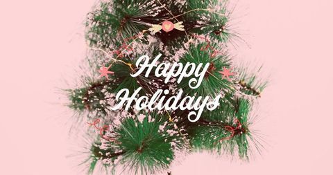 Festive Holiday Message on Winter Pine Background