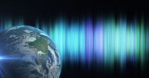 earth and colorful light streaks illustration - Download Free Stock Images Pikwizard.com