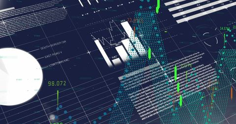 Digital Interface with Financial and Statistical Data Visualizations - Download Free Stock Images Pikwizard.com