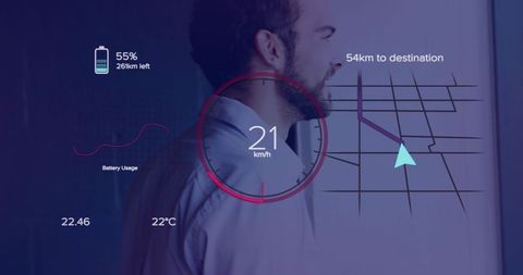 Professional Using Futuristic Digital Interface in Modern Office