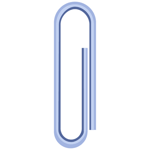 Blue paper clip illustration transparent office theme