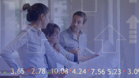 Business Team Analyzing Financial Fluctuations