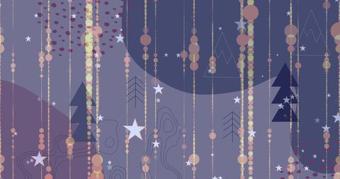 Festive Light Trails and Christmas Trees on Grey Background