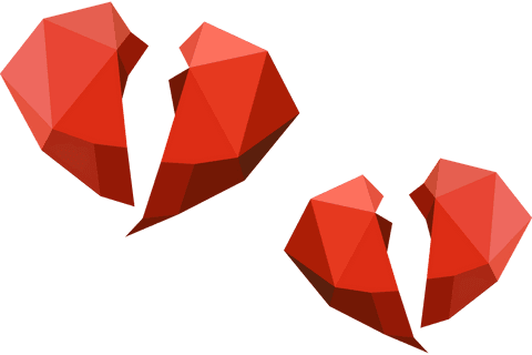 Abstract 3D Red Broken Hearts on Transparent Background - Download Free Stock Videos Pikwizard.com