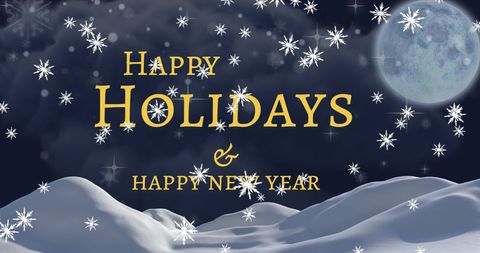 Festive Holiday and New Year Greeting with Falling Snow - Download Free Stock Images Pikwizard.com