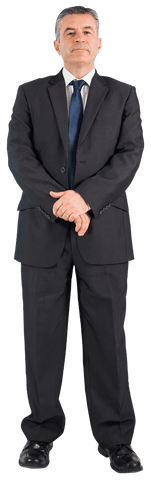 Mature Businessman in Suit Transparent Background