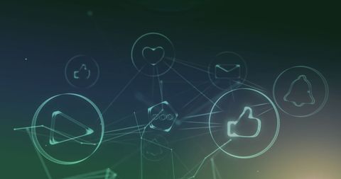 Digital Hologram Icons with Secure Communication Concept - Download Free Stock Images Pikwizard.com