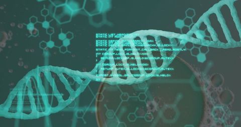 Digital Data Over DNA with Scientific Interface in Green Tones - Download Free Stock Images Pikwizard.com