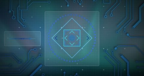Futuristic Digital Interface Scan on Circuit Board - Download Free Stock Images Pikwizard.com