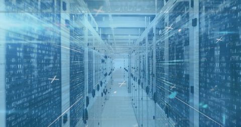 Digital Data Processing in Advanced Server Room - Download Free Stock Images Pikwizard.com