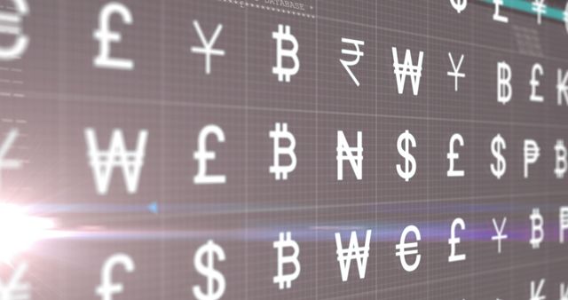 Global Currency Symbols Display on Digital Screen - Download Free Stock Images Pikwizard.com