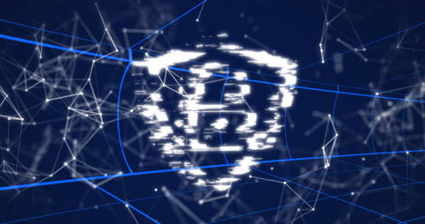 Abstract Cyber Security Padlock with Network Connections