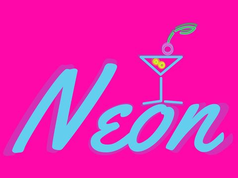 neon cocktail glass symbolizing nightlife celebration - Download Free Stock Templates Pikwizard.com