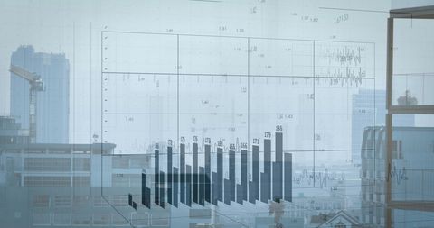 Abstract Financial Data Visualization Over Urban Skyline - Download Free Stock Images Pikwizard.com