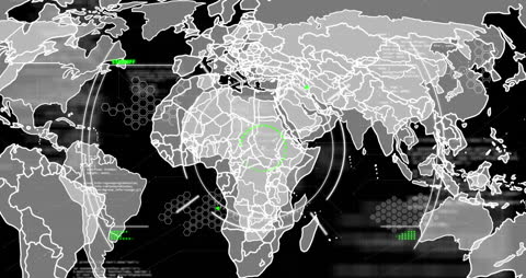 Animated World Map with Data Processing Overlay